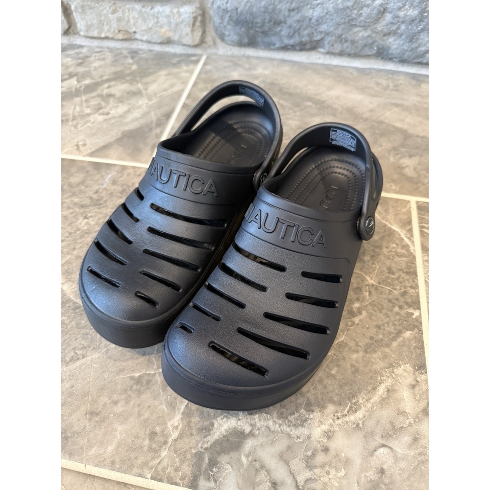 Nautica Mens Shoes Size 10 Black Slip On Comfort Water Sandals Outdoor